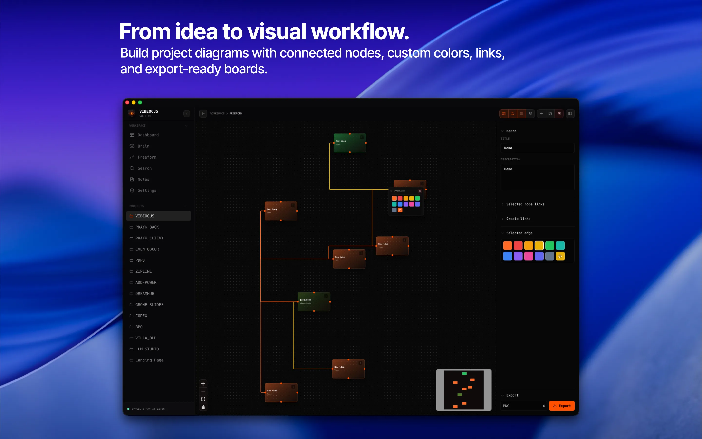 From idea to visual workflow. screenshot